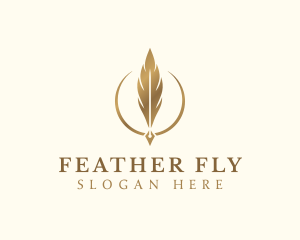 Elegant Feather Pen logo design