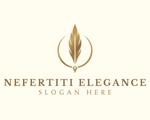 Elegant Feather Pen logo design