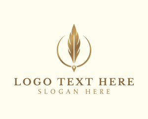 Elegant Feather Pen Logo