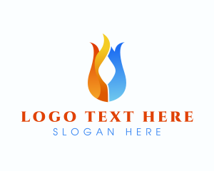 Thermal - Cold Thermal Flame logo design
