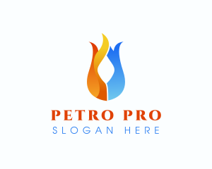 Petroleum - Cold Thermal Flame logo design