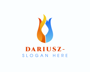 Heat - Cold Thermal Flame logo design