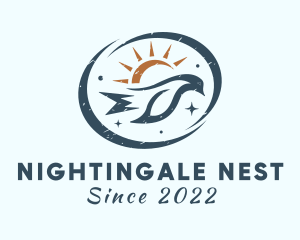 Nightingale - Sun Finch Bird logo design