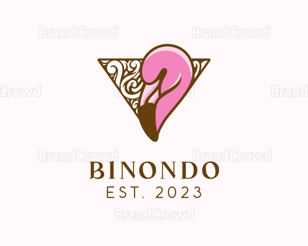 Elegant Tropical Flamingo Logo