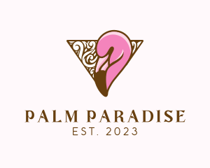 Elegant Tropical Flamingo logo design