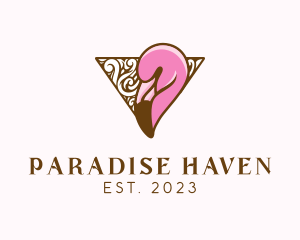 Elegant Tropical Flamingo logo design