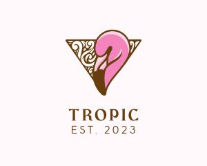 Elegant Tropical Flamingo logo design