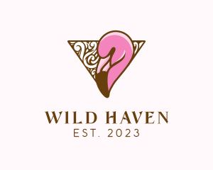 Elegant Tropical Flamingo logo design