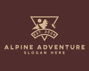 Hiking Mountain Alpine logo design