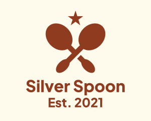 Cooking Spoon Star logo design