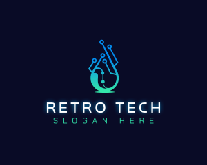 Tech Water Droplet logo design