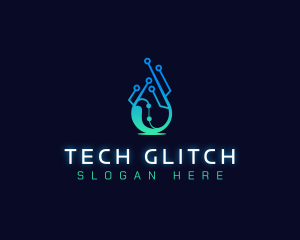 Tech Water Droplet logo design