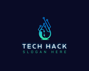 Tech Water Droplet logo design