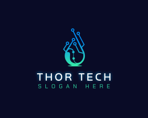 Tech Water Droplet logo design