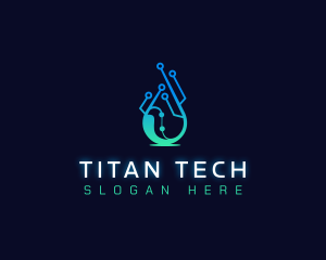 Tech Water Droplet logo design