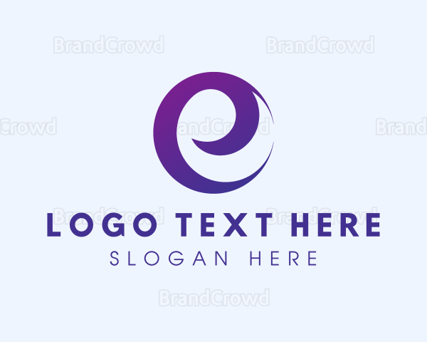 Simple Swirl Letter E Logo