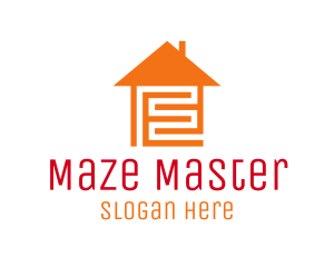 Orange Home Maze logo design