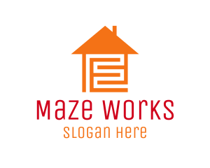 Orange Home Maze logo design