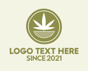 Dispensary - Green Weed Coin logo design