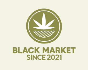 Illegal - Green Weed Coin logo design