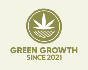 Green Weed Coin  logo design