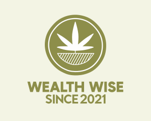 Herbal Medicine - Green Weed Coin logo design