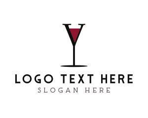 Wine - Wine Glass Bar Letter Y logo design