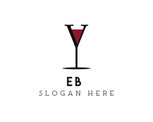 Wine Glass Bar Letter Y Logo