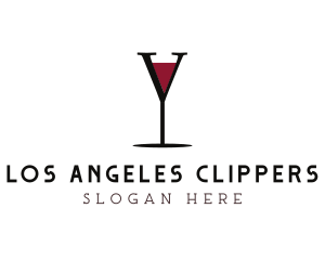 Wine Glass Bar Letter Y Logo