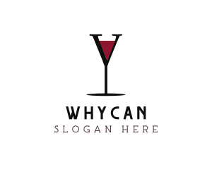 Wine Glass Bar Letter Y Logo