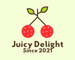 Juicy - Sweet Cherry Fruit logo design