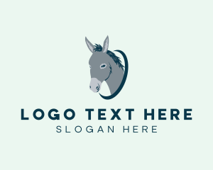 Domestic Donkey Animal logo design