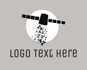 Exploration - Outer Space Satellite logo design