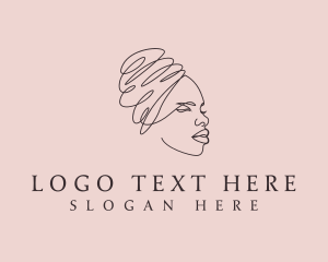 Make Up Artist - Beauty Lady Headwrap logo design