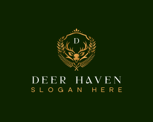 Noble Floral Deer logo design