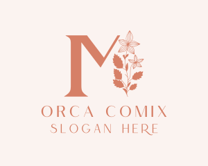 Orchid Plant Letter M  Logo