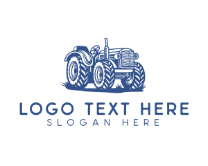 Plowing - Agricultural Farming Tractor logo design