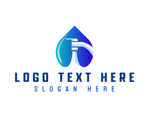 Fluid - Water Faucet Plumbing logo design