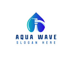 Water Faucet Plumbing logo design