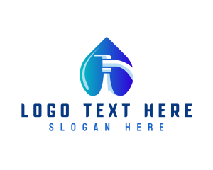 H2o - Water Faucet Plumbing logo design