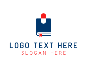 Drug Store - Medical Book Library logo design