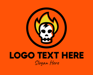 Fire Skull Head Fuel Logo