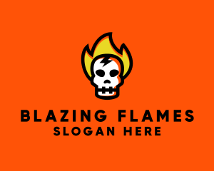 Fire Skull Head logo design