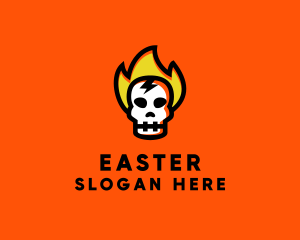 Music Label - Fire Skull Head logo design