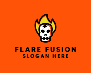 Fire Skull Head logo design