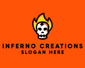 Fire Skull Head logo design