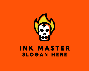 Fire Skull Head logo design