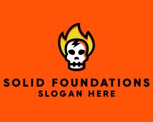 Video Game - Fire Skull Head logo design