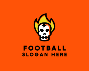 Gang - Fire Skull Head logo design