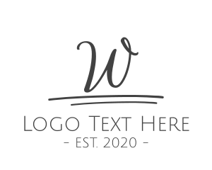 Name - Monochromatic Signature Lettermark logo design